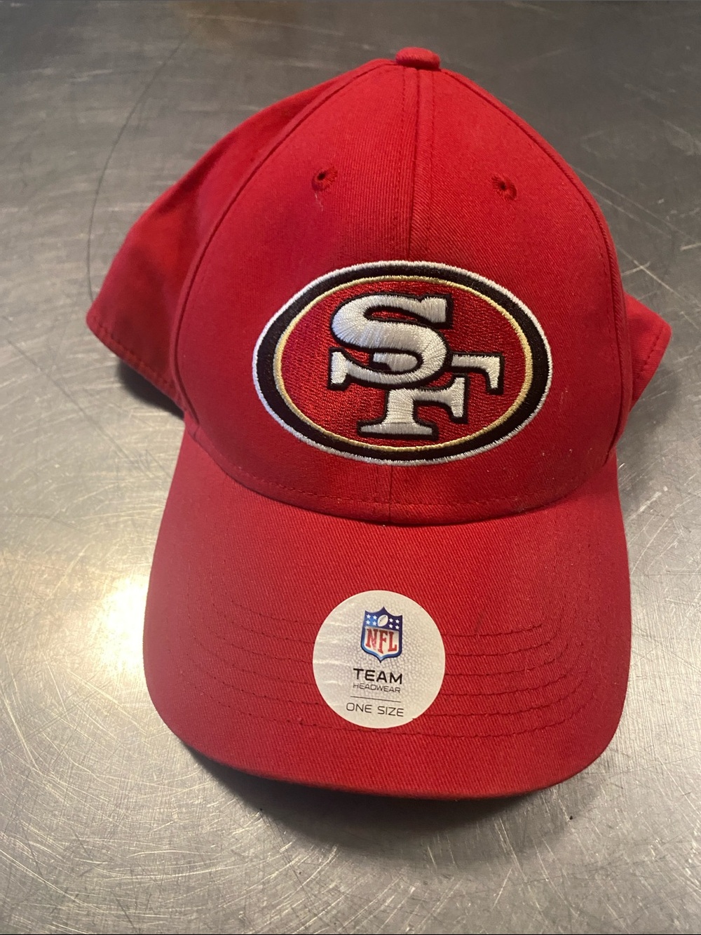 NFL San Francisco 49ers Red Baseball Cap with Embroidered Logo